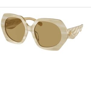 Tory Burch Kira TY7195U Ivory Horn Brown Woman Sunglasses 55mm